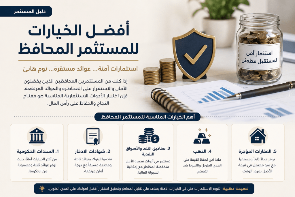 أفضل الخيارات للمستثمر المحافظ